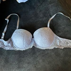Light purple Victoria Secret bra with rhinestones and faux pearls